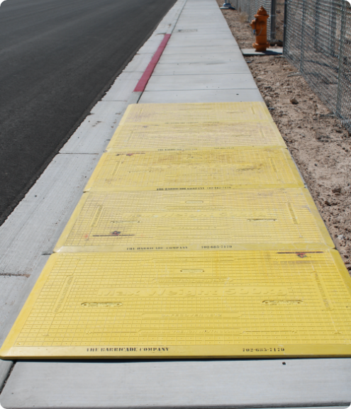 Pedestrian trench plates installed