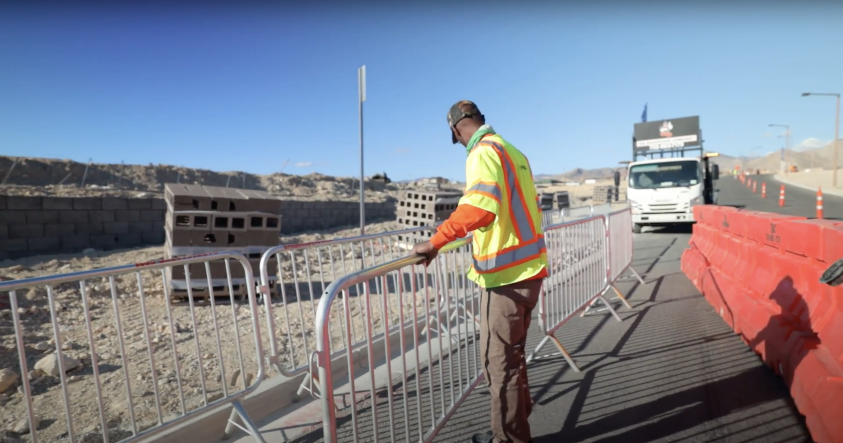 Placing pedestrian guard rails