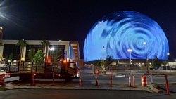 The Barricade Company infront ofthe  Las Vegas Sphere
