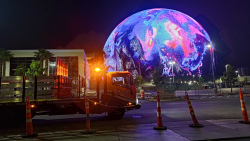 The Barricade Company infront of Las Vegas Sphere at night